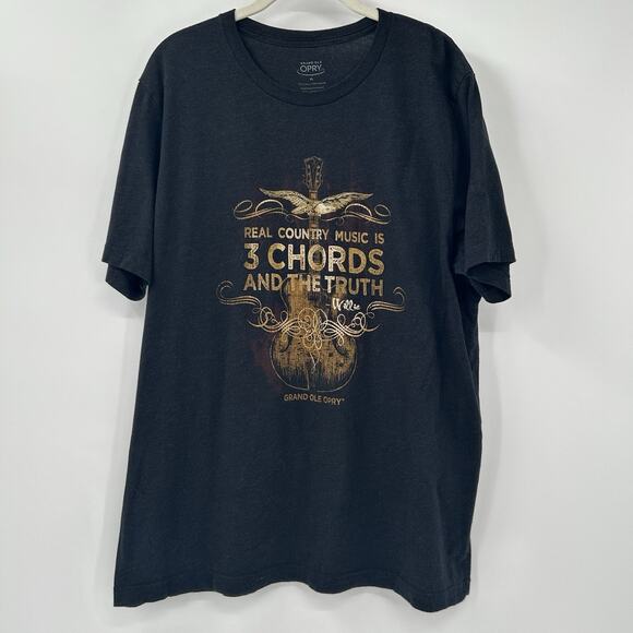Grand Ole Opry 3 Chords & The Truth Mens XL Black Graphic T-shirt Willie Nelson - Picture 2 of 7